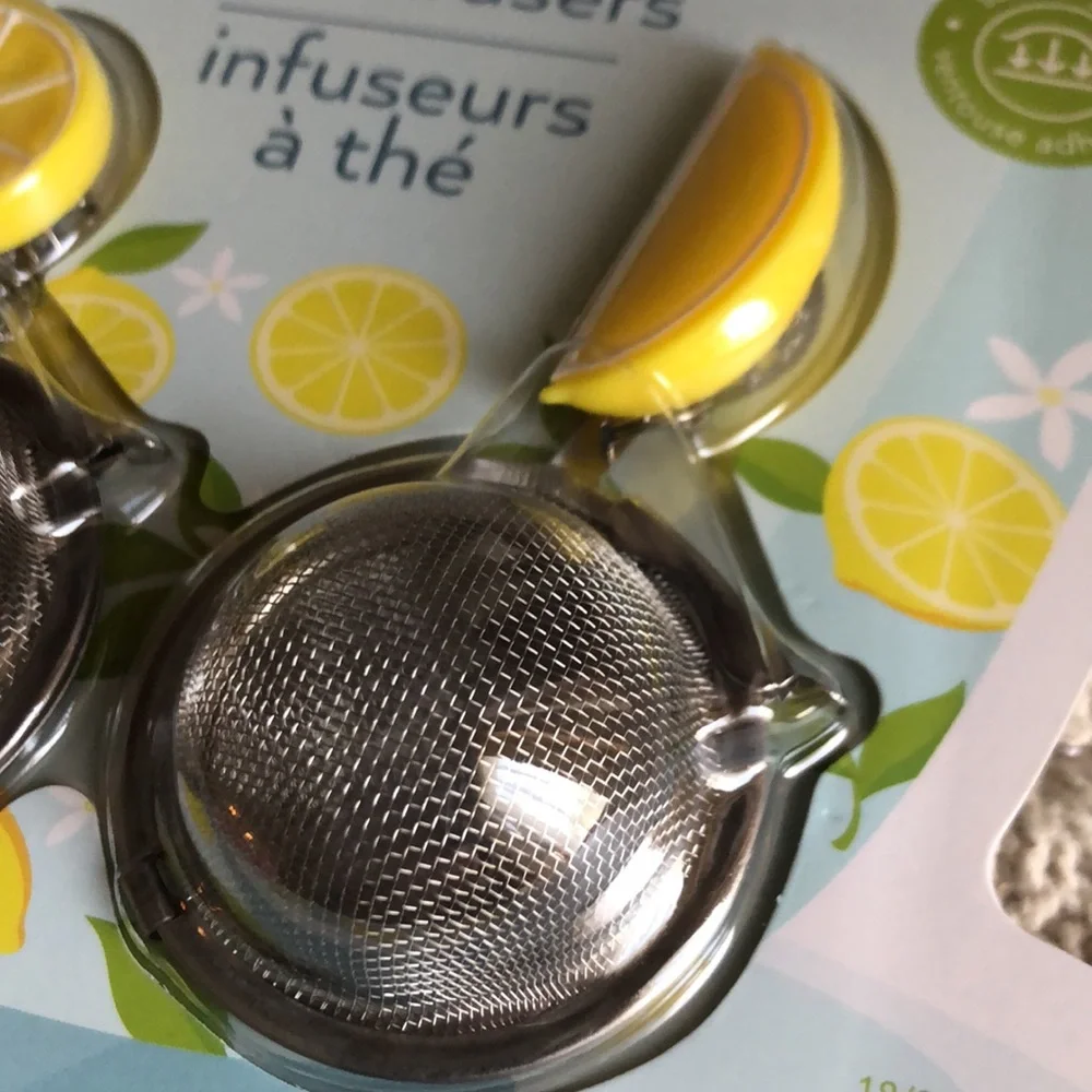 Joie Yellow Lemon-Themed Stainless Steel Tea Infuser Set - 2 Pc